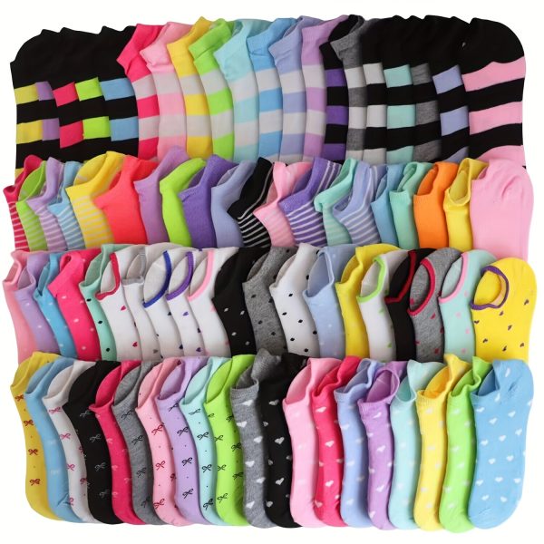 20 Pares de Calcetines de Colores Dulces, Calcetines Casuales y Transpirables de Tobillo Bajo, Medias y Lencería para Mujeres - Imagen 4