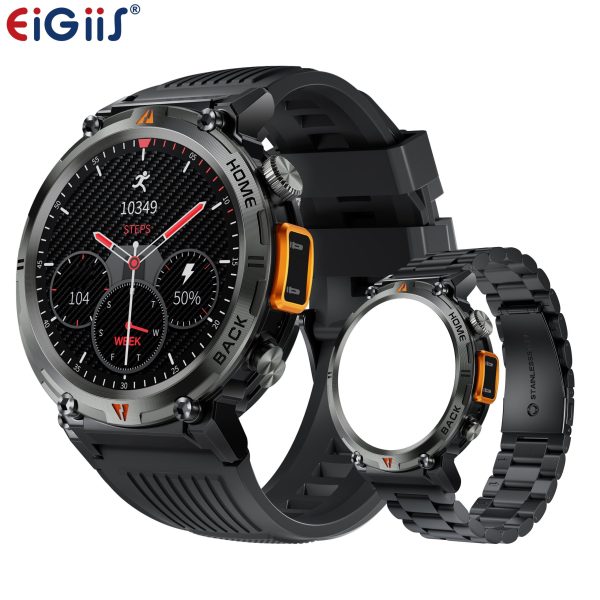 EIGIIS Smart Watch Con Linterna Para Hombres Mujeres, 1.45-Pulgadas Inalámbrico Reloj Rastreador De Actividad Para Teléfono Android Y IOS - Imagen 12