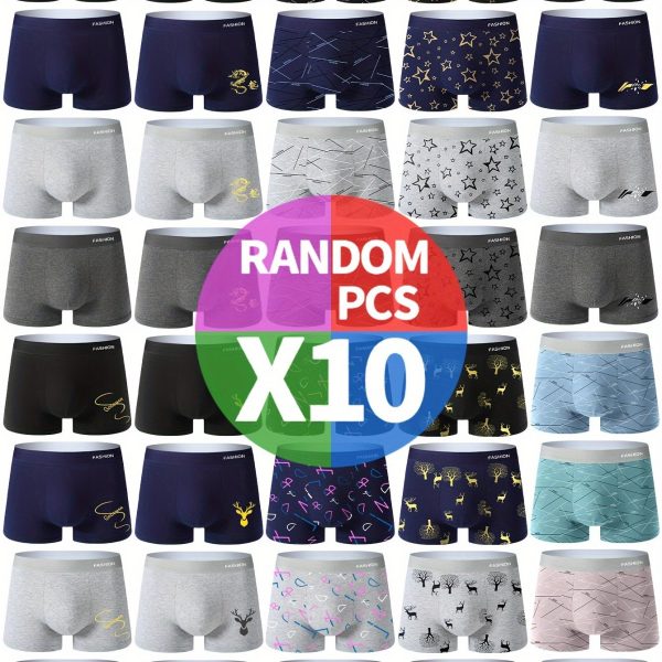 10 Calzoncillos Antibacterianos para Hombre, Shorts Casuales tipo Boxer, Calzoncillos Boxer Elásticos Transpirables y Cómodos, Shorts Deportivos - Imagen 2