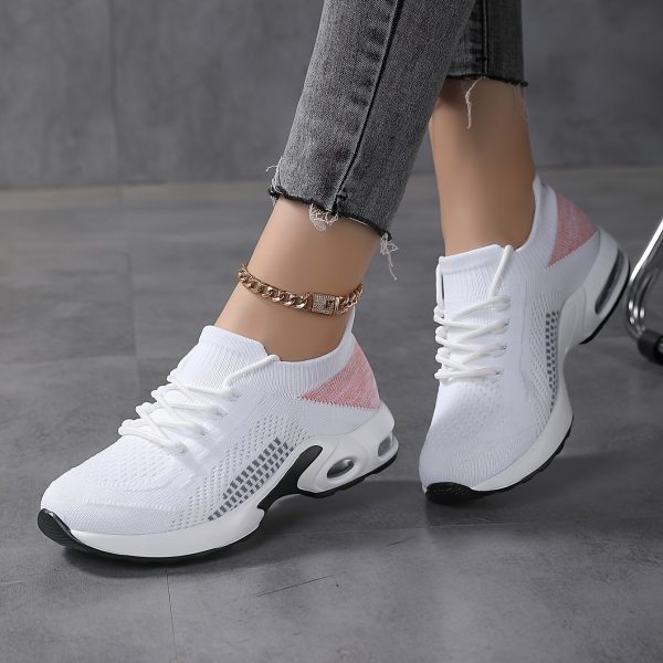 Zapatillas Deportivas De Moda Para Mujer Con Suela De Cojín De Aire, Transpirables Y Tejidas Como Calcetines Para Correr En Carretera - Imagen 2