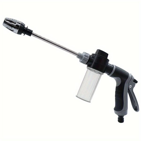 Pistola de agua de alta presión para lavado de autos, 1 pieza, boquilla multifunción para manguera de jardín, pulverizador de varilla engrosada ajustable con punta de cobre chapado, adaptador de conexión rápida universal de 3/4" y 1/2" para herramientas d - Imagen 2